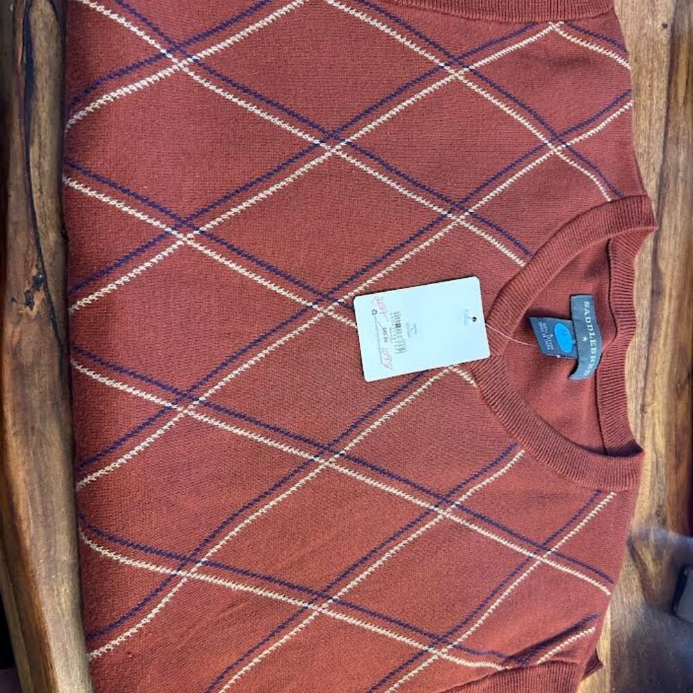 Red v neck vest; Saddlebred; size large